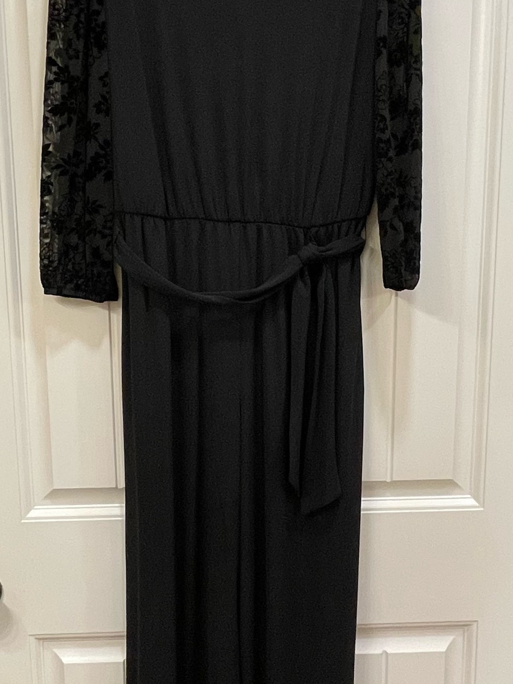 Apt. 9 Black Velvet-Sleeve Jumpsuit